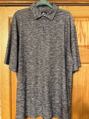 FootJoy Men's Gray Space-Dye Performance Golf Polo
